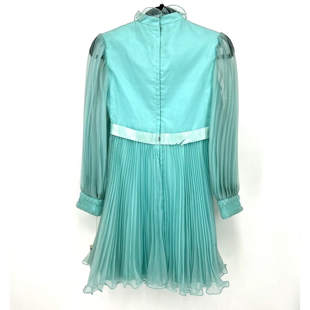 Vintage 1950's Montgomery Ward Aqua Chiffon Dress Gown 26" Waist Tags *READ* - Picture 16 of 16
